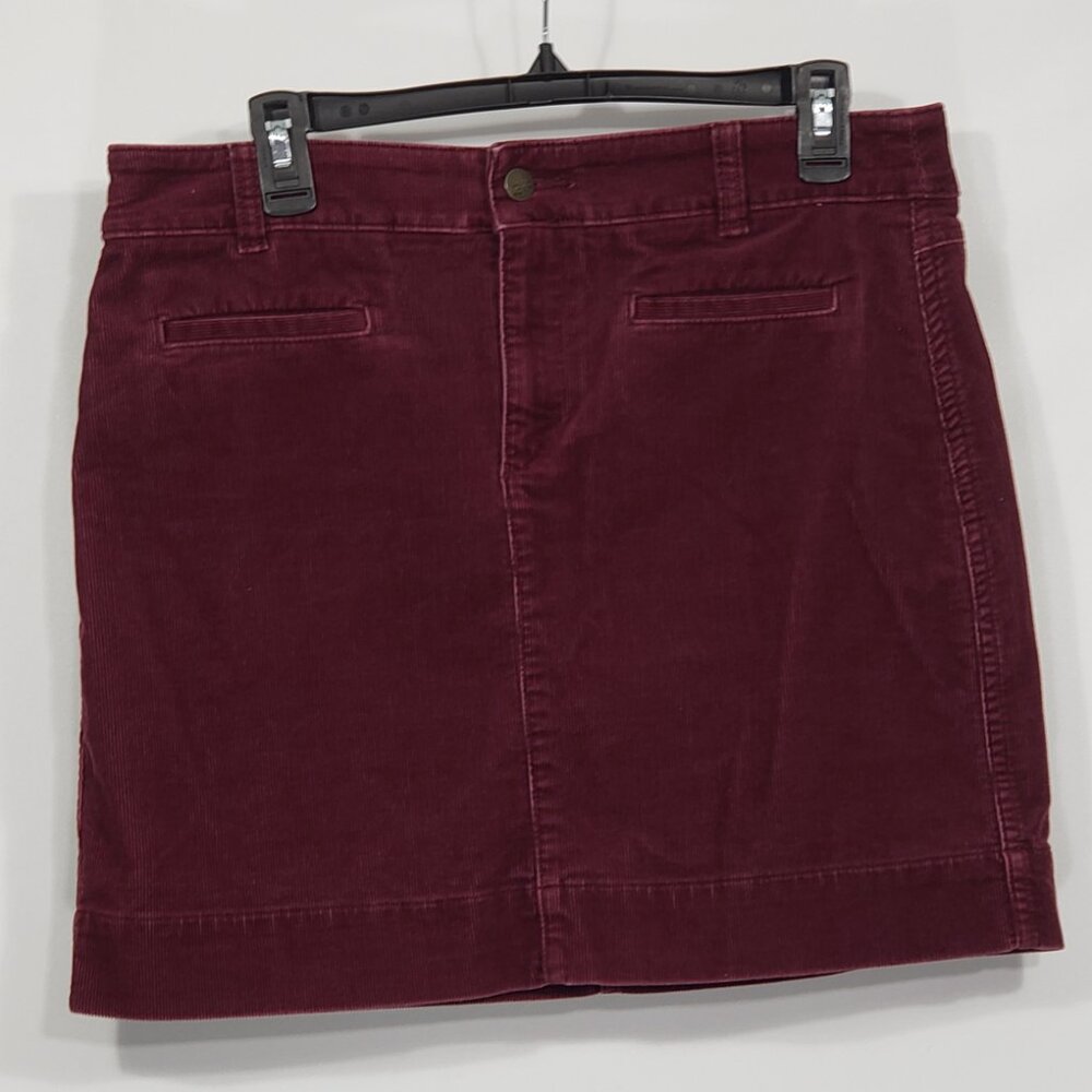 Ann Taylor LOFT Burgundy Corduroy Mini Skirt Women's Size 8
